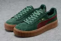 femmes chaussures puma by rihanna creeper leather green face